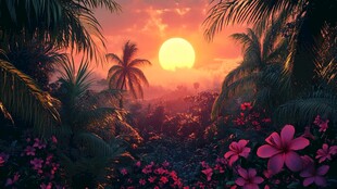 热带雨林花草树木背景