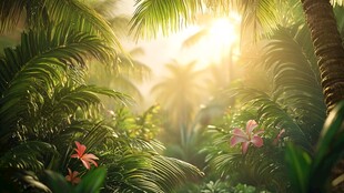 热带雨林花草树木背景