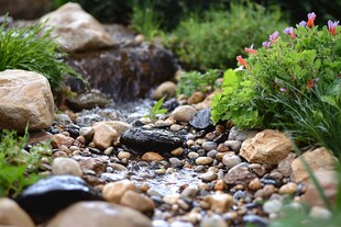 鹅卵石水景