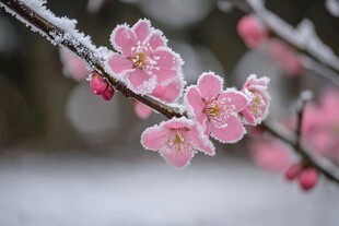 雪顶红梅