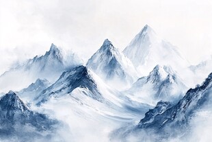 电脑绘画雪山