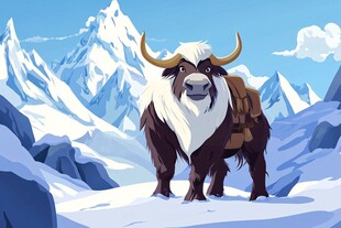 野牦牛插画