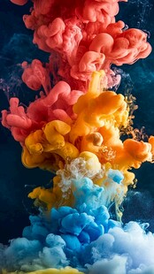 彩色烟雾晕染梦幻墨迹