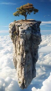 3d云海悬浮小岛