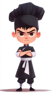 卡通中式男厨师形象