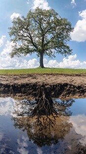 大树倒影