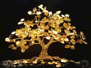 金色招财摇钱树