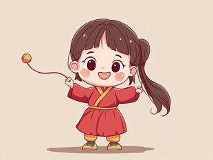 汉服卡通小女孩