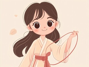 汉服卡通小女孩