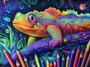 原创手绘变色龙