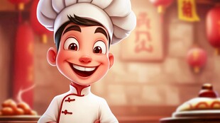 开心小龙厨师头像