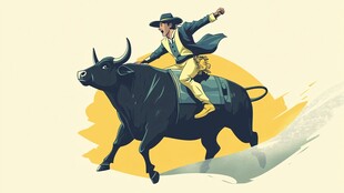 牛插画功夫形象