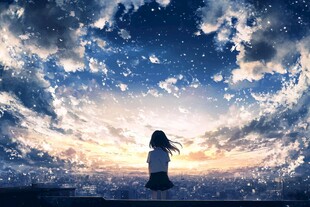 星辰大海女孩背影