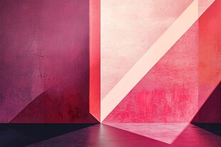 几何图形红色墙壁