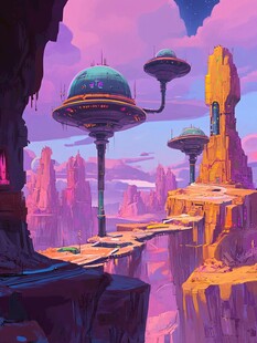 外星球幻想场景插画