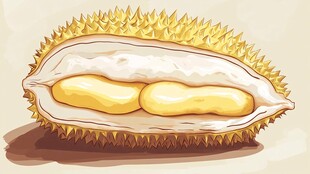 大肠包榴莲插画