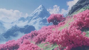 唯美山花意境桃花