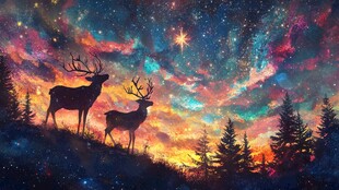 麋鹿浪漫唯美星云