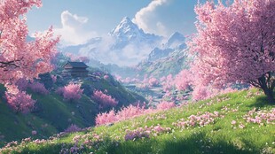 古风场景春暖花开