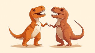 扁平卡通恐龙插画