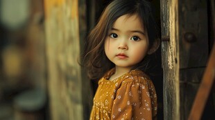 怡然自得的小女孩壁纸