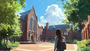 普林斯顿大学插画背景