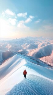 冬季户外登山雪景