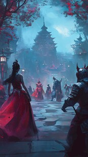 红衣少女设计古风