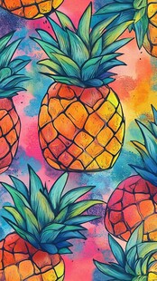 手绘菠萝壁纸