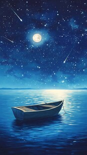 海洋大海月光帆船