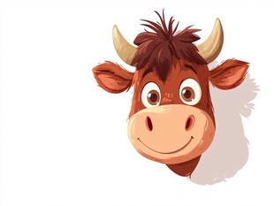 卡通牛手绘牛头