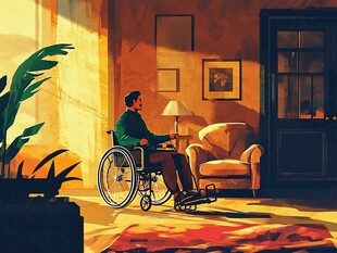 坐轮椅的残疾人