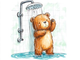 洗澡的狗熊