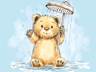 拿扫把的黄色小熊