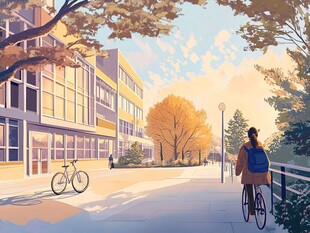 校园场景插画
