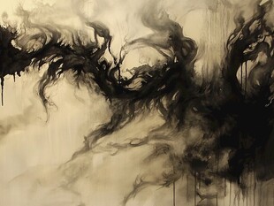 意境抽象烟墨画