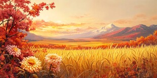 唯美梦幻花田场景