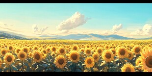 巨幅向日葵花海