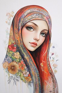 维吾尔美女插画