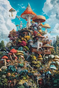 奇幻爱丽斯仙境插画