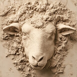 羊头纹理浮雕