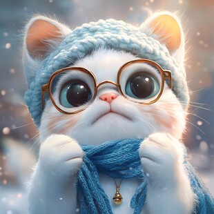 卡通猫戴眼镜的猫叔