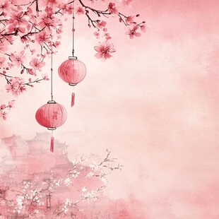 灯笼梅花背景图