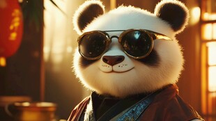 戴墨镜的熊猫