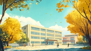校园场景插画