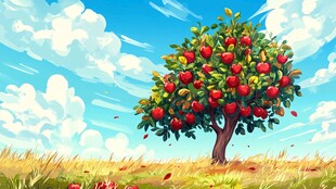 苹果树插画