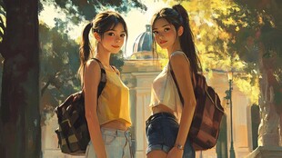 闺蜜插画