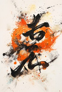 抽象水墨一字