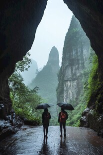 雨中太行山