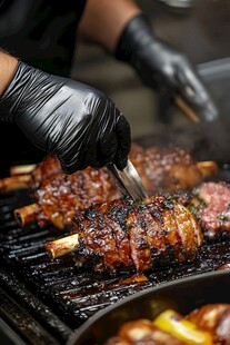 牛肋条卷菠萝烤肉美食